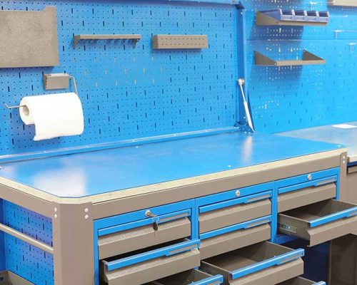 hygienic metal cleaning work space bench